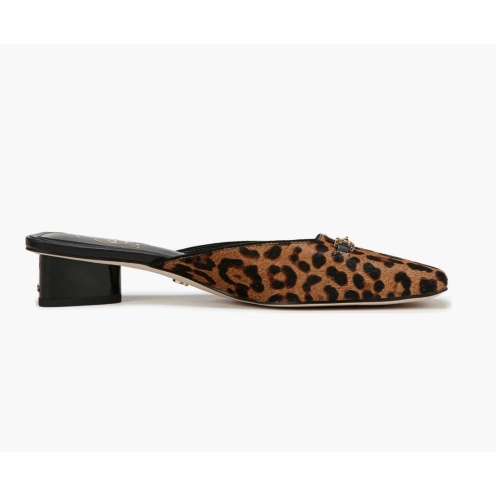 New Sam EdelmanWomen's Ollie Square Toe Mule In Tan Leopard Print Size 6.5 - Picture 3 of 12